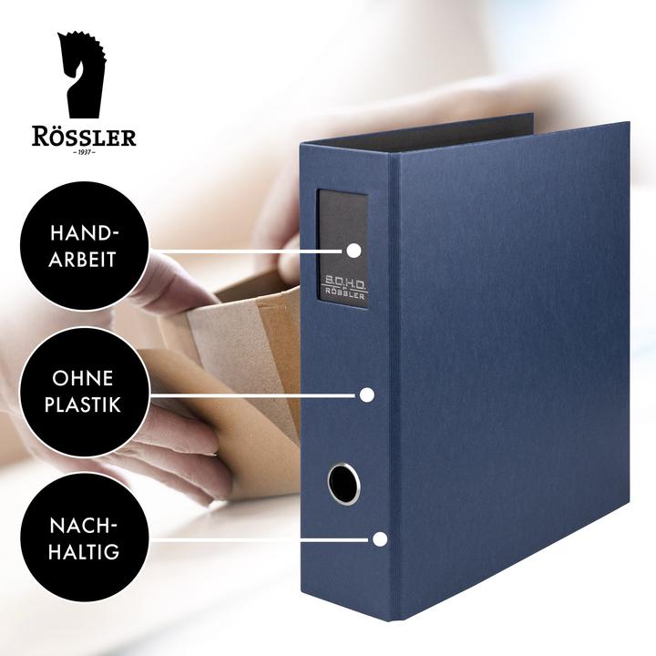 Produktbild Rössler Ordner Soho navy (A4, 80 mm, 1 Stk.)