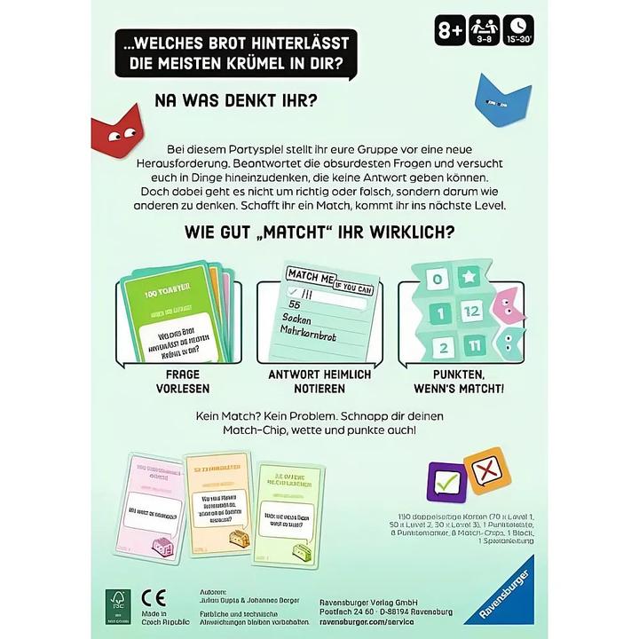 Produktbild Ravensburger Match Me If You Can - Gesellschaftsspiel & Brettspiel ab 8 Jahre (Deutsch, 3 - 8 Spieler)