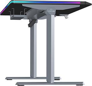 Actual product image Ultradesk Gaming-Tisch QUEST, 140x70cm, 72-120cm, grau-schwarz