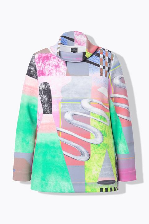 Produktbild Ulla Popken Sweatshirt, Patchdesign, Stehkragen, Langarm, Modalmix (54)