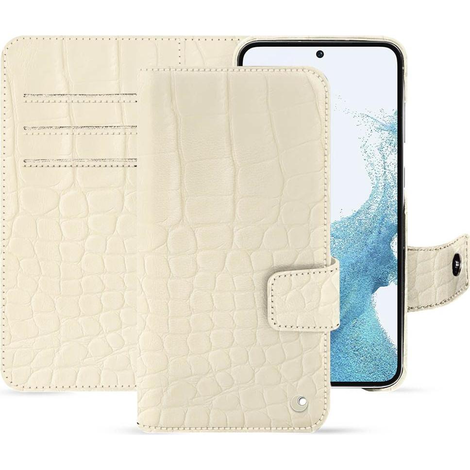 Noreve Lederschutzhülle Samsung Galaxy S23 (Samsung Galaxy S23+), Smartphone Hülle, Weiss