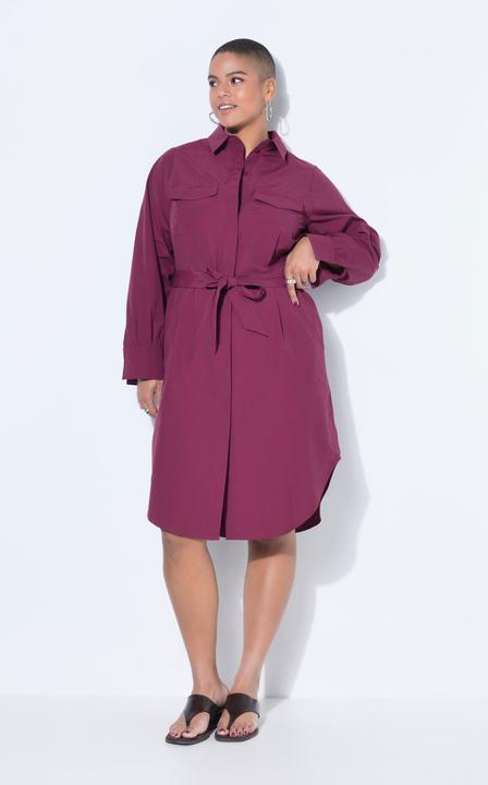 Produktbild Studio Untold Hemdblusenkleid, Fitted Fit, Midilänge, Bindegürtel (54)