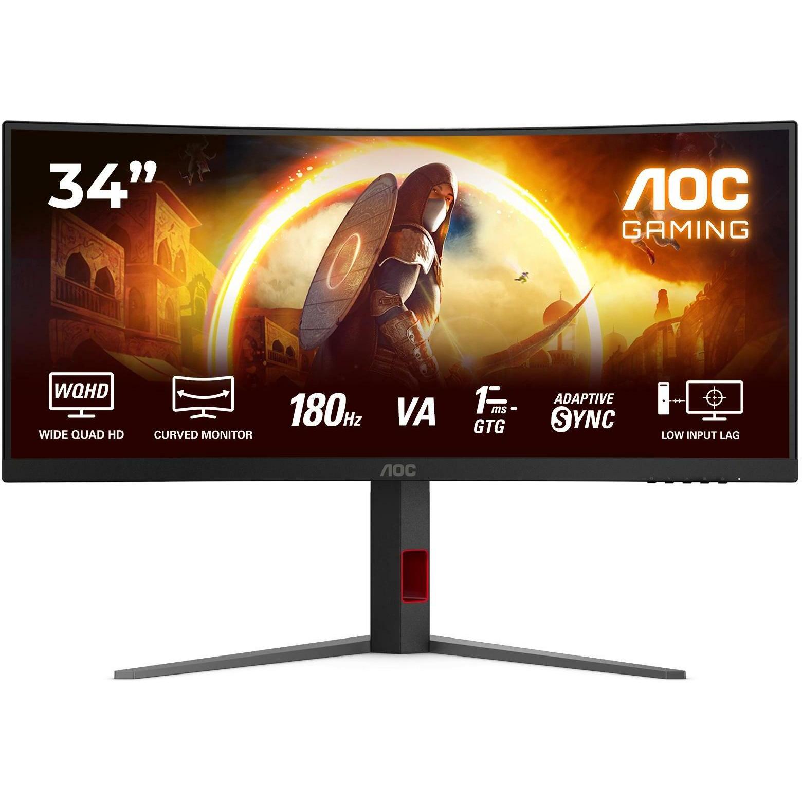 AOC CU34G4 (3440 x 1440 Pixel, 34"), Monitor, Rot, Schwarz