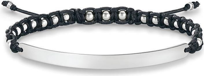 Immagine prodotto Thomas Sabo Bracciale nero-argento (21 cm, Materiale sintetico, Argento)