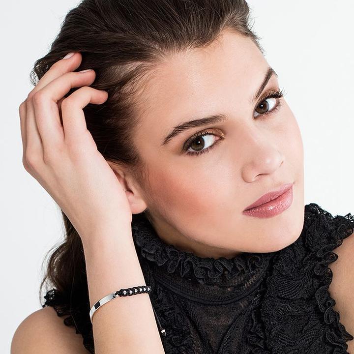 Immagine prodotto Thomas Sabo Bracciale nero-argento (21 cm, Materiale sintetico, Argento)
