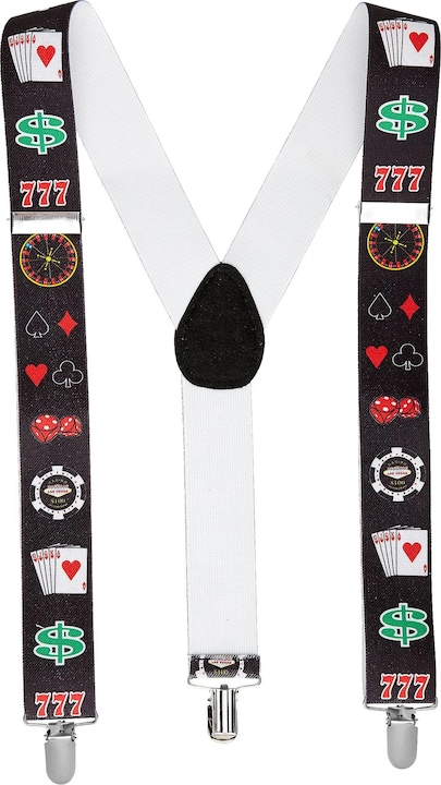 Actual product image Widmann Adjustable braces with clips Poker motifs (One size)