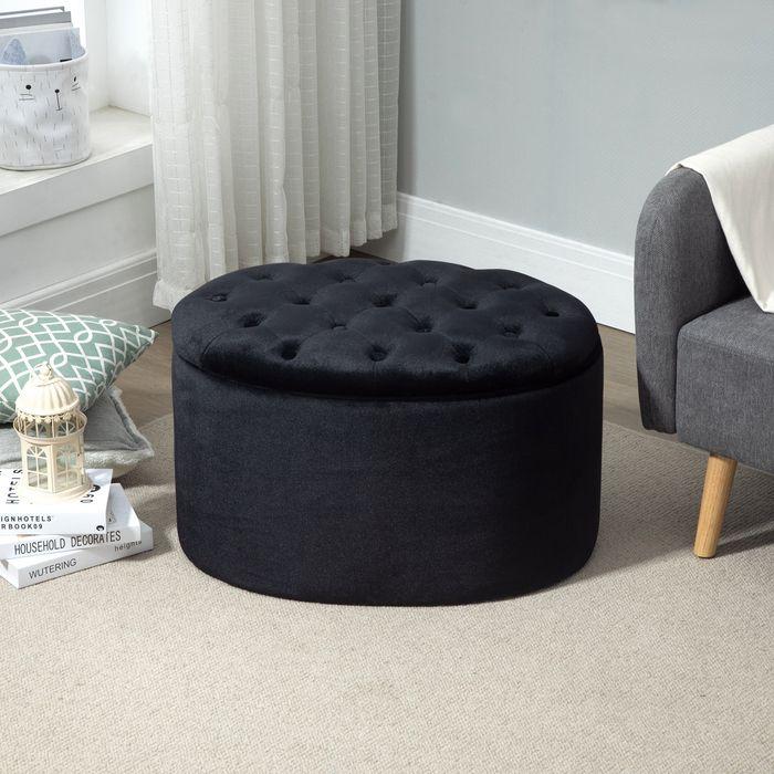 Actual product image Swisshandel24 Bench Upholstered bench with storage space Chest bench Oval shape Hallway Bedroom Living room (71 cm)