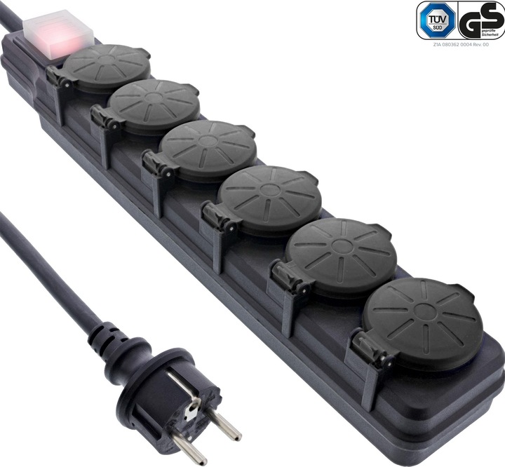 Immagine prodotto InLine Presa di corrente per esterni (6 x, CEE 7/3, 3 m)