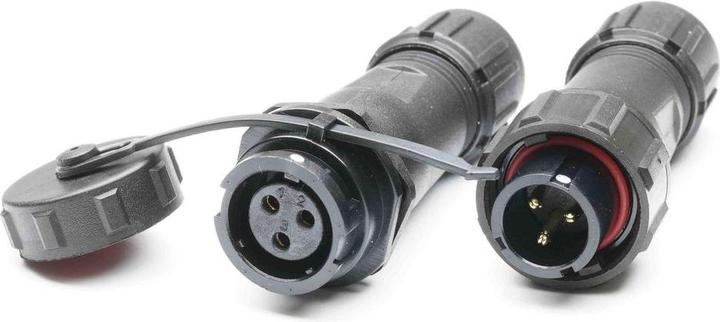 Actual product image RS PRO Round connector plug, socket for cable mounting, 3-pole 13A, solder connection IP67