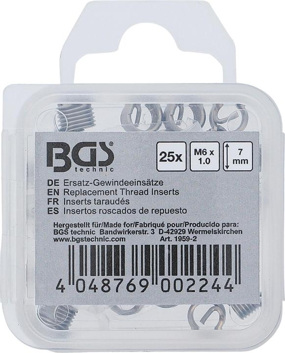 Actual product image BGS Replacement Thread Inserts M6 x 1.0 mm 25 pcs.
