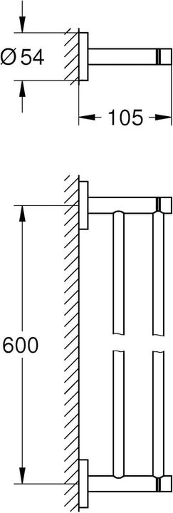 Productafbeelding Grohe Start QuickFix dubbele badhanddoekhouder