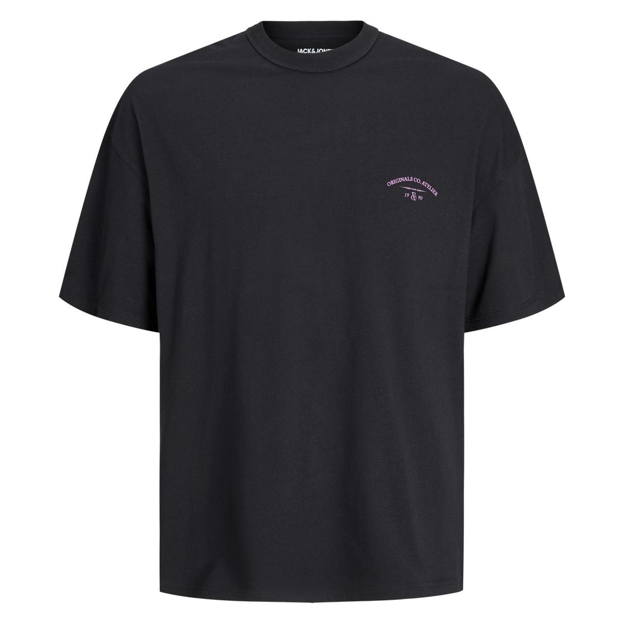 Jack & Jones, Herren, Shirts, Gedruckt Rundhals T-shirt T-shirt, Schwarz, (L)