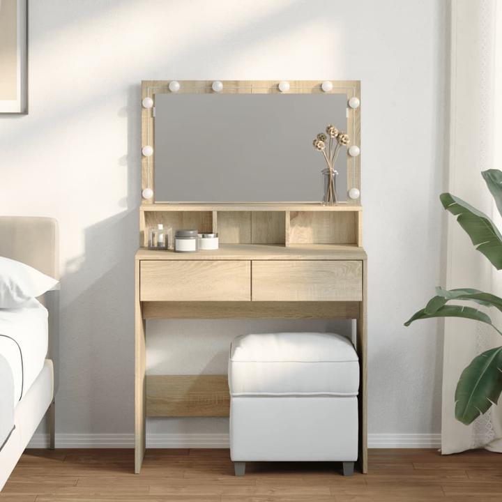 Image du produit VidaXL Coiffeuse avec éclairage LED (80 x 41 x 134,5 cm)