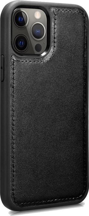 Image du produit iCarer iPhone 12 Pro Max - WMI1214 Echtleder 2-in-1 Wallet Flip Etui mit RFID-Blocker, Schwarz (Apple iPhone 12 Pro Max)