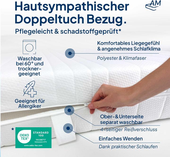 Produktbild AM Qualitätsmatratzen 7-Zonen Visco Matratze (100 x 200 cm, Schaumstoffkern)