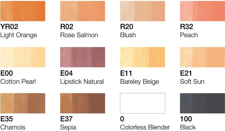 Actual product image Copic Skin tones (12 x)