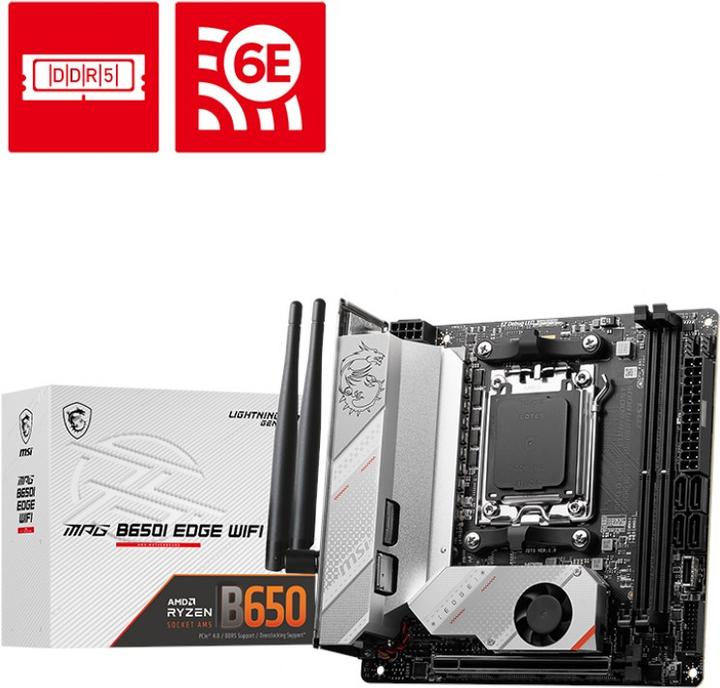 Actual product image MSI MPG B650I EDGE WIFI (AM5, AMD B650, Mini-ITX)