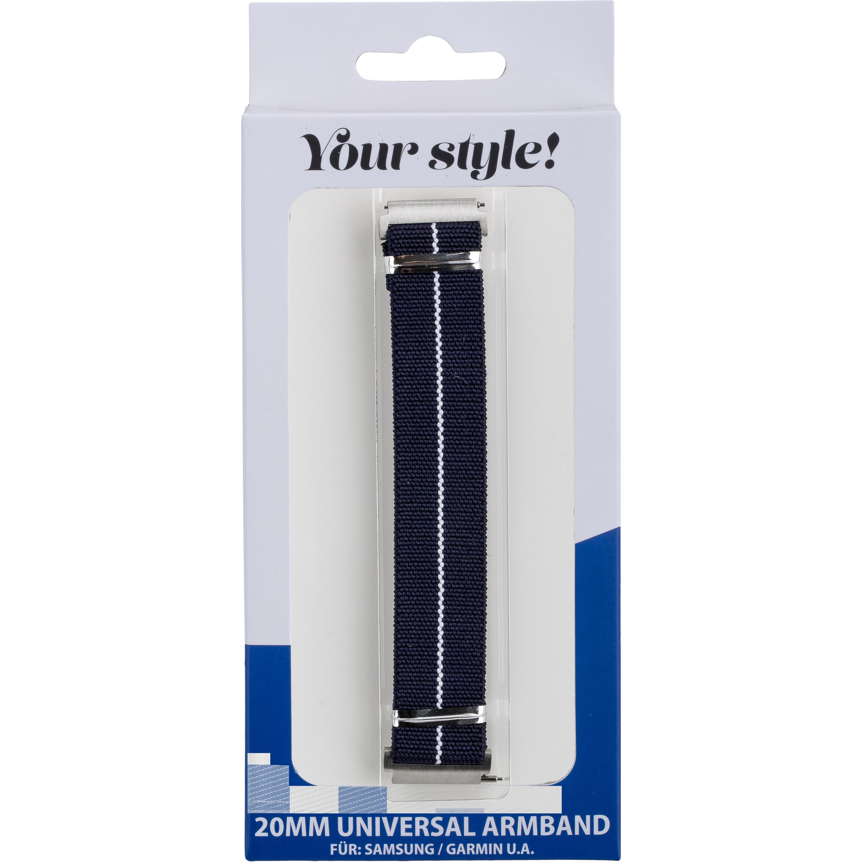 Thumbnail - Peter Jäckel Armband 20mm Size M Fine Line Blue, Uhrenarmband, Blau