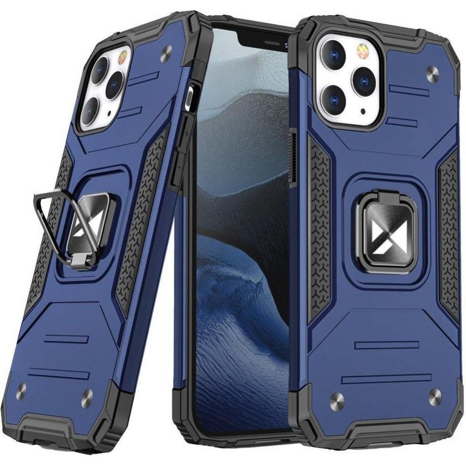 Wozinsky Ring Armor Case Kickstand Tough Rugged Cover for iPhone 13 Pro Max blue (Apple iPhone 13 Pro Max), Smartphone H...