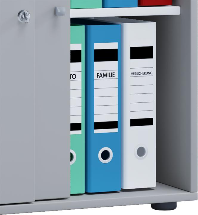 Produktbild VCM Holz Büroschrank Aktenregal Lona 2 Fächer Schiebetüren (70 x 74 x 37 cm)
