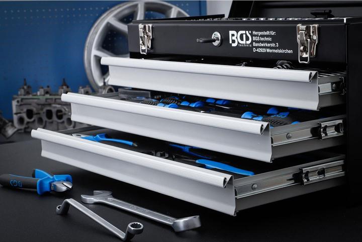 Produktbild BGS Metall-Werkzeugkoffer 3 Schubladen mit 143 Werkzeugen