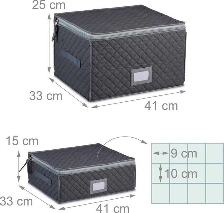 Produktbild Relaxdays 6-tlg. Geschirraufbewahrungsbox-Set (41 cm, 33.83 l, 6x)