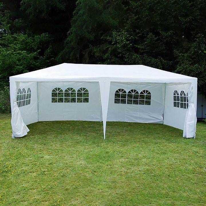 Produktbild VCM Pavillon 3x6 m in weiss PE Plane + Seitenteile Partyzelt Gartenzelt Sonnenschutz (600 cm, 600 cm)