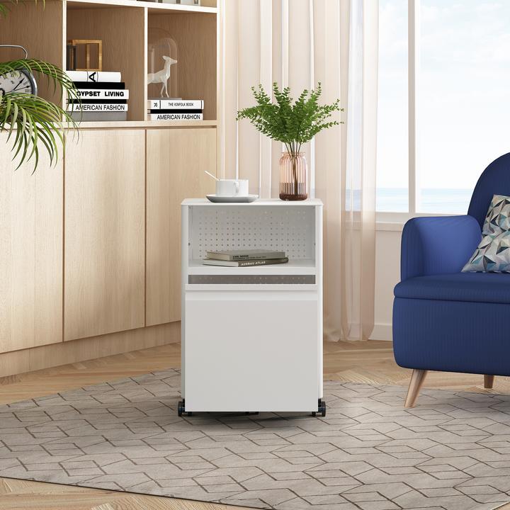 Produktbild En.Casa Rollcontainer Velvevn Stahl 54x40x36 cm Weiss (39.50 x 35.50 x 54 cm)