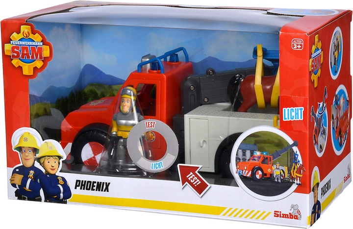 Productafbeelding Simba Brandweerman Sam Phoenix sleepwagen met paard