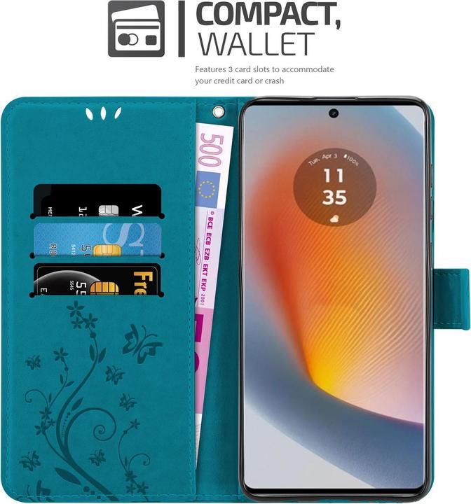 Produktbild Cadorabo Hülle für Motorola Moto Edge 50 Fusion mit Blumen Muster (Motorola Edge 50 Fusion)