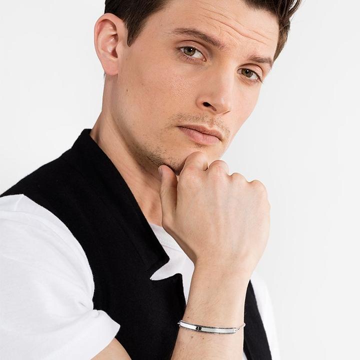 Immagine prodotto Thomas Sabo Bracciale con pavé nero (19.50 cm, Argento)