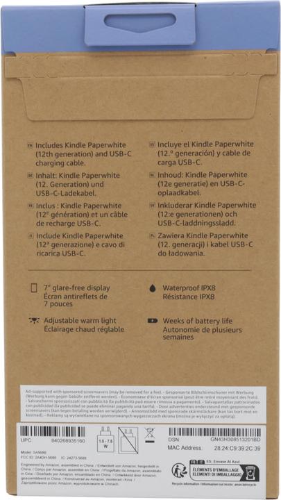 Actual product image Amazon Kindle Paperwhite 2024 (12th gen) (7", 16 GB, with advertising)