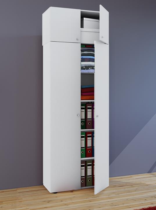 Actual product image VCM Wooden multi-purpose cabinet series Vandol with hinged doors (70 x 40 x 218 cm)