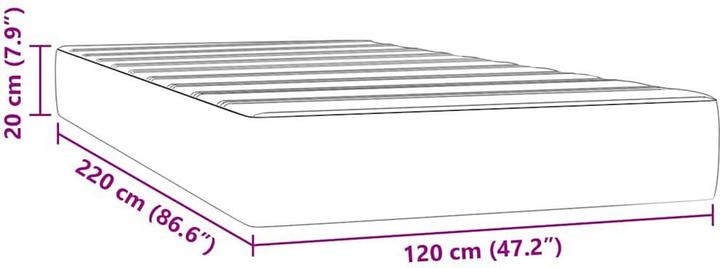 Produktbild vidaXL Taschenfederkernmatratze Rosa Samt (120 x 220 cm)