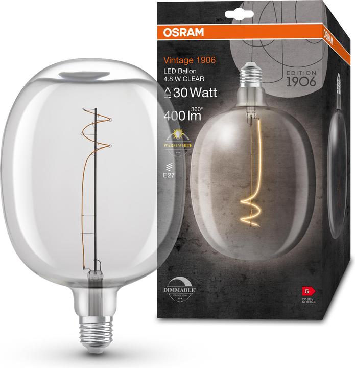 Actual product image Osram Vintage 1906 (E27, 4.80 W, 400 lm, 1 x, G)