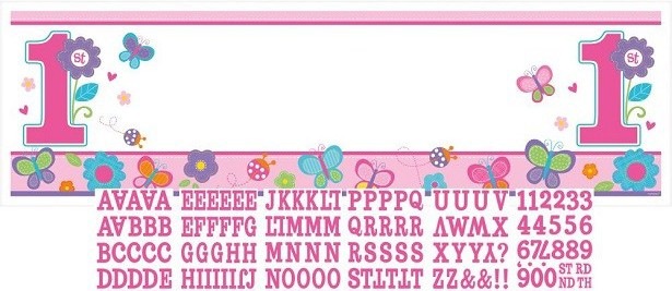 Produktbild Amscan Personalisierbares Banner 1. Geburtstag Mädchen