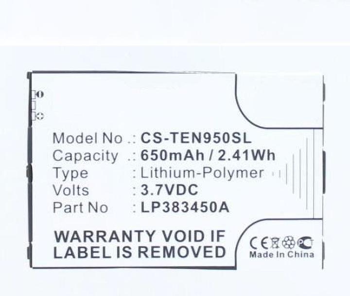 Actual product image AGI Battery compatible with Telefunken LP383450A - Battery - 650 mAh