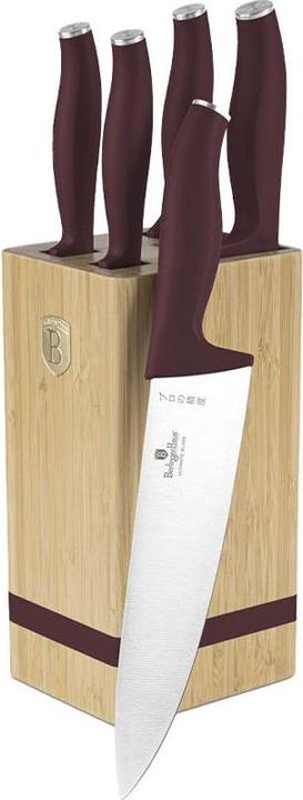 Produktbild BerlingerHaus Haus 6-teiliges Messer-Set mit Messerblock matt bordeaux Leonardo Collection