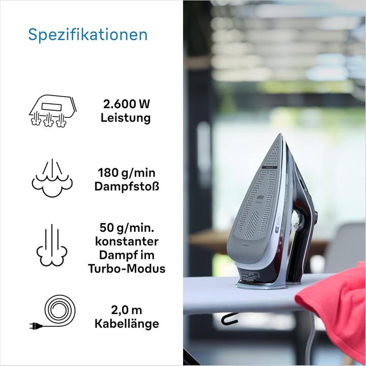 Immagine prodotto Braun Household TexStyle 5 Ferro da stiro a vapore SI 5188 BK Nero Singolo (2800 W, 220 g/min)