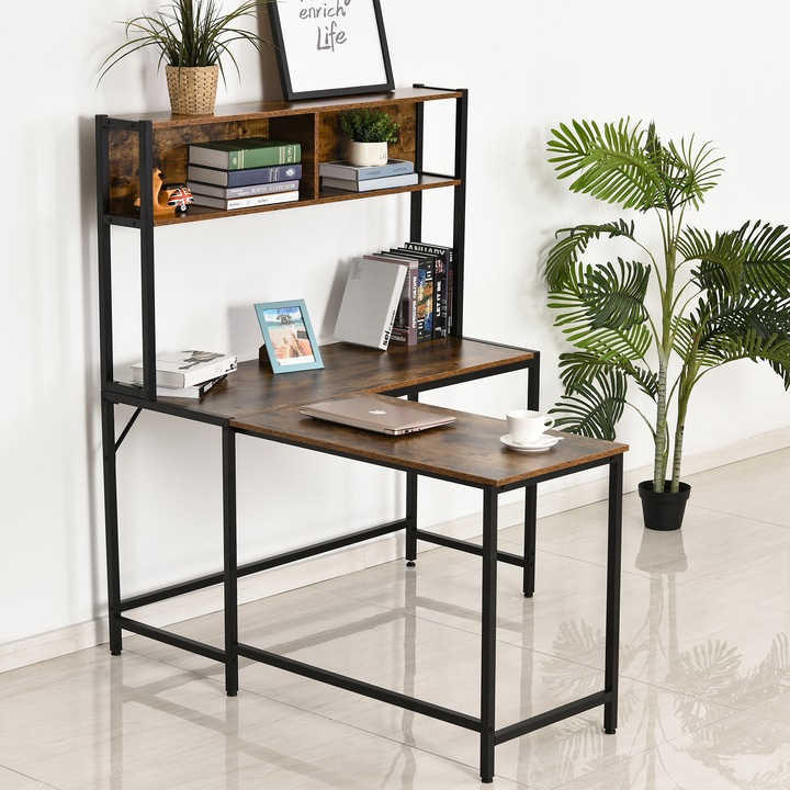Actual product image Homcom Corner desk in industrial style (140 x 125 x 149 cm)