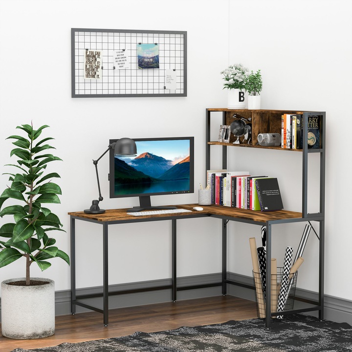 Actual product image Homcom Corner desk in industrial style (140 x 125 x 149 cm)