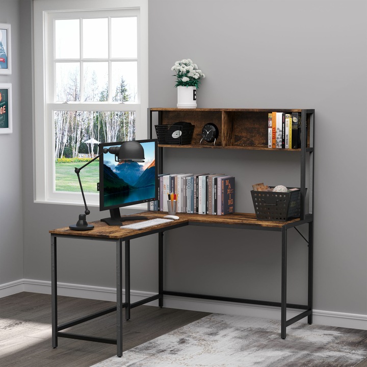 Actual product image Homcom Corner desk in industrial style (140 x 125 x 149 cm)