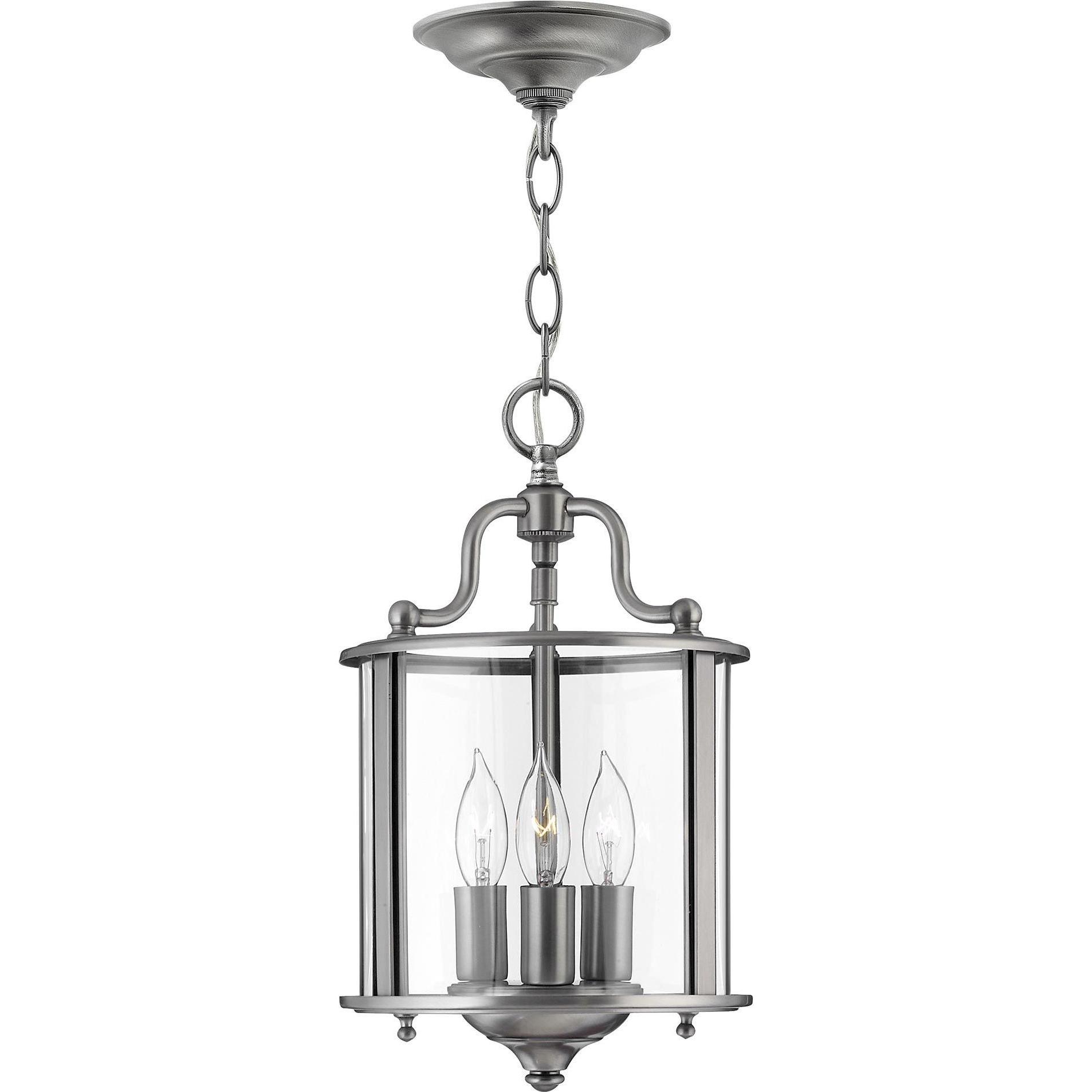 Elstead Lighting Argento Lampada A Sospensione, Lampada A Sospensione Gentry E14 Triplo Peltro (E14)