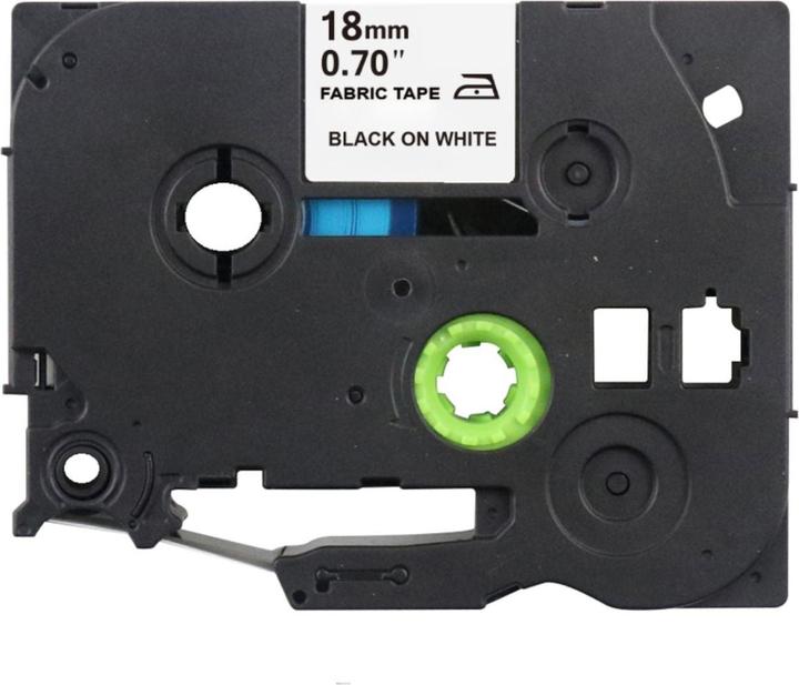 Actual product image Hermex Alternatives Textil-Aufbügelband zu Brother TZe-FA241 Beschriftungsband (1.80 cm, Black, White)