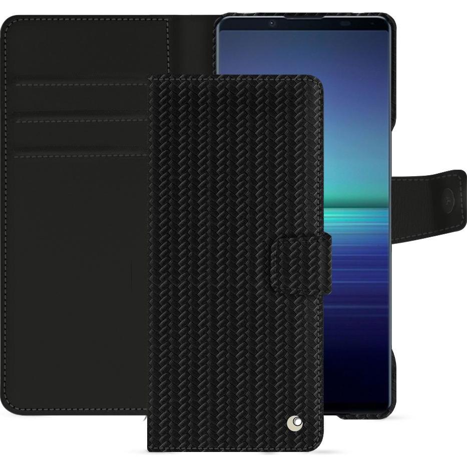 Noreve Lederschutzhülle Sony Xperia 1 V (Sony Xperia 1 V), Smartphone Hülle, Schwarz