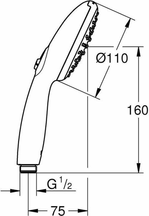 Image du produit Grohe Vitalio QuickFix Start 110 douchette à main, inverseur de jet intelligent, économie d'eau, 2 types (2 Types de jets, 7.40 l/min)