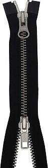 Immagine prodotto YKK Zip in metallo argento a 2 vie divisibile 5mm 45cm 580 nero (TB - Divisibile, 45 cm)