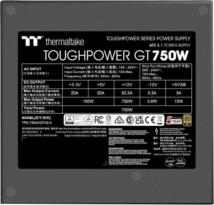 Image du produit Thermaltake Toughpower GT 750W (750 W)