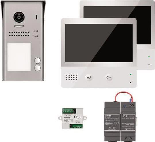 Indexa Video door station set VT200 SET AW2 surface-mounted 2-m.comfort monitors 2838 (Bluetooth)
