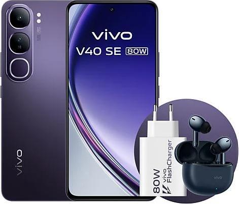Image du produit Vivo V40 SE 80W (256 Go, Noir, Noir impérial, 6.67", Double SIM hybride, 5G)
